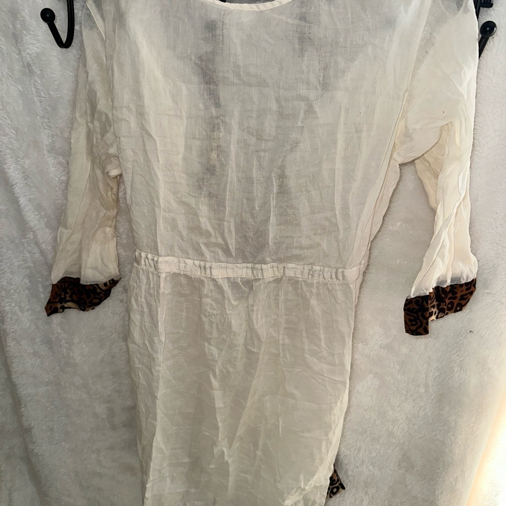Merona Cream Swim Coverup with Leopard Trim - Picture 2 of 11